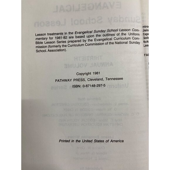 1981 Evangelical Sunday School Lesson Commentary Pathway Press Vintage - Picture 5 of 8